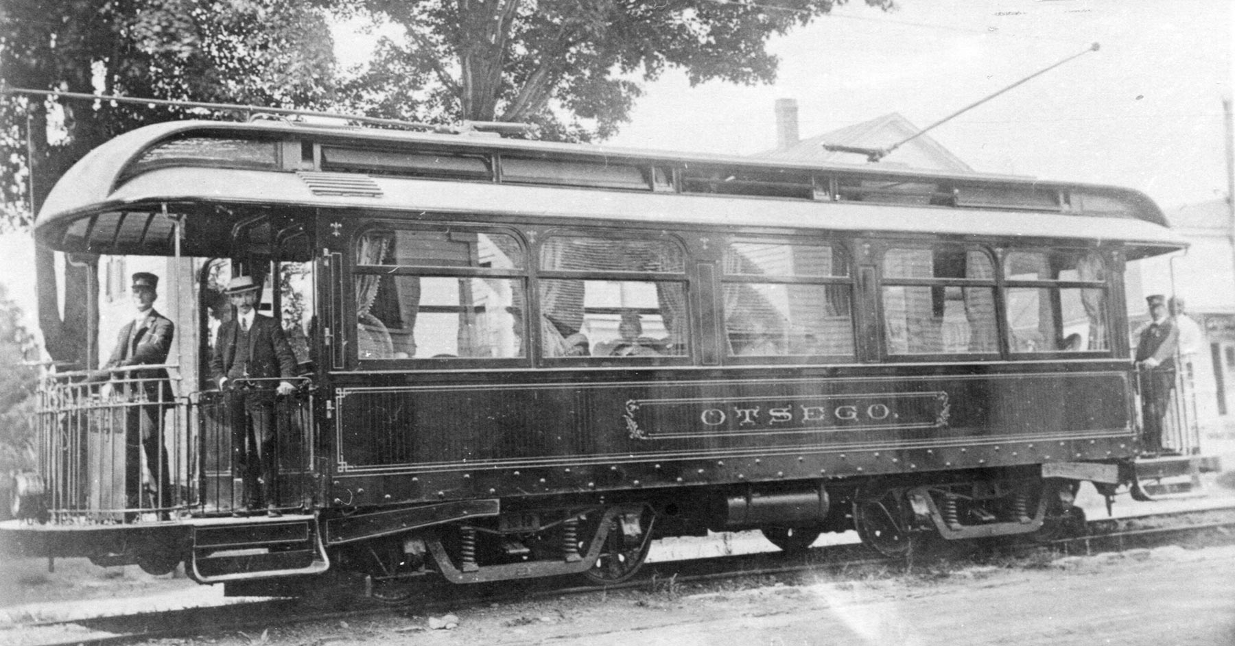 Historic photo of Otsego trolley car